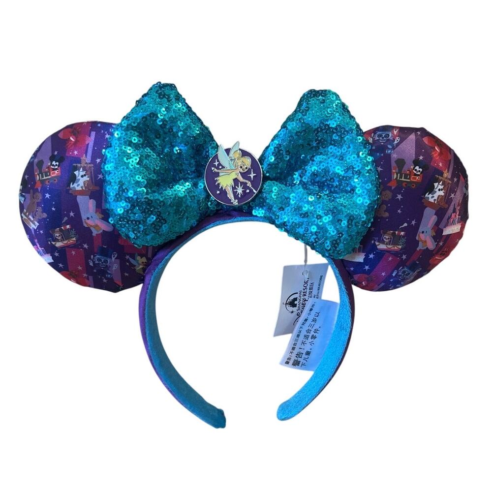 Shanghai Disney Resort Joey Chou Tinker Bell Minnie Mouse Ears Headband NWT